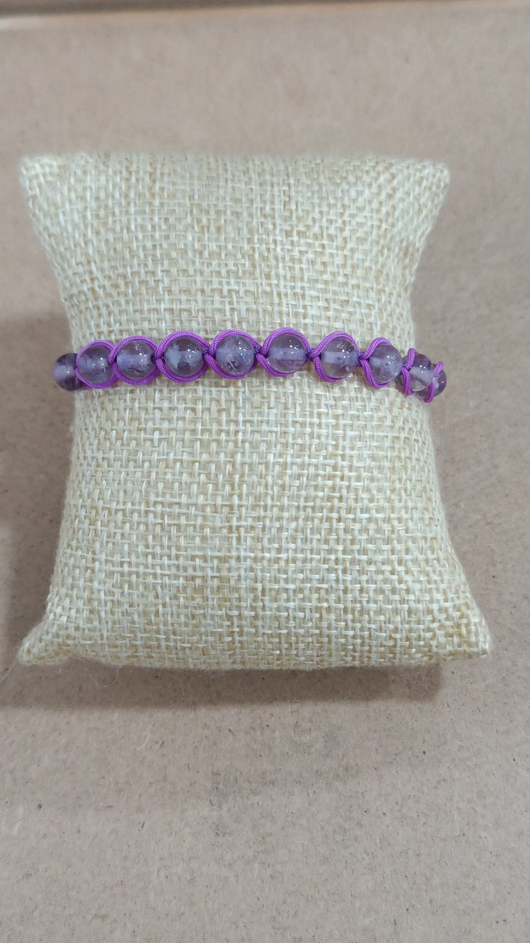 Pulseras de macramé y minerales (10 bolas)