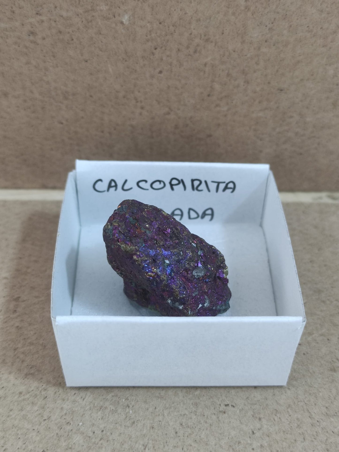 Mineral de colección Calcopirita irisada