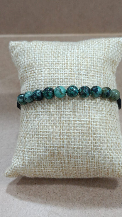 Pulseras de macramé y minerales (10 bolas)