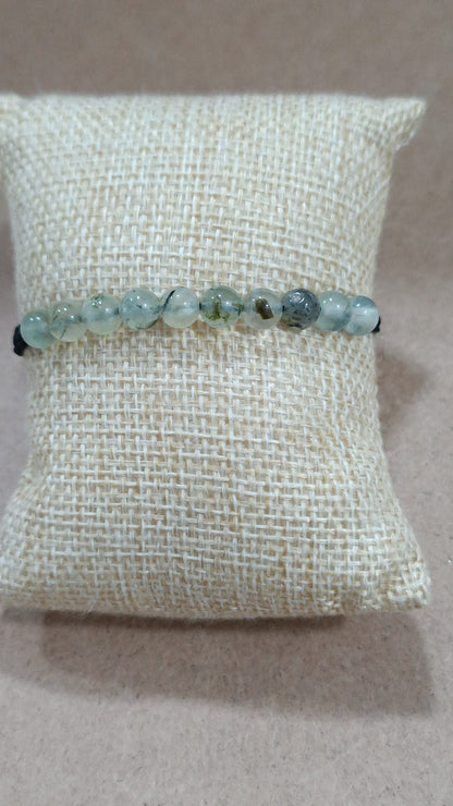 Pulseras de macramé y minerales (10 bolas)