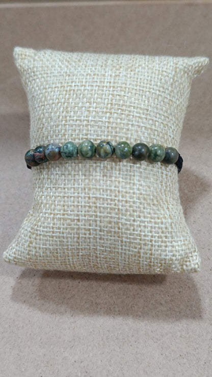 Pulseras de macramé y minerales (10 bolas)