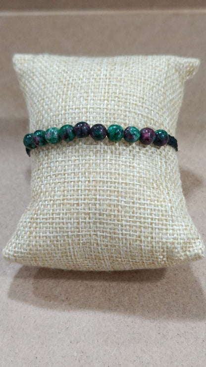 Pulseras de macramé y minerales (10 bolas)