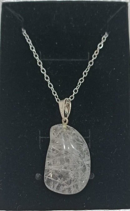 Colgante con anilla de plata variado pulido