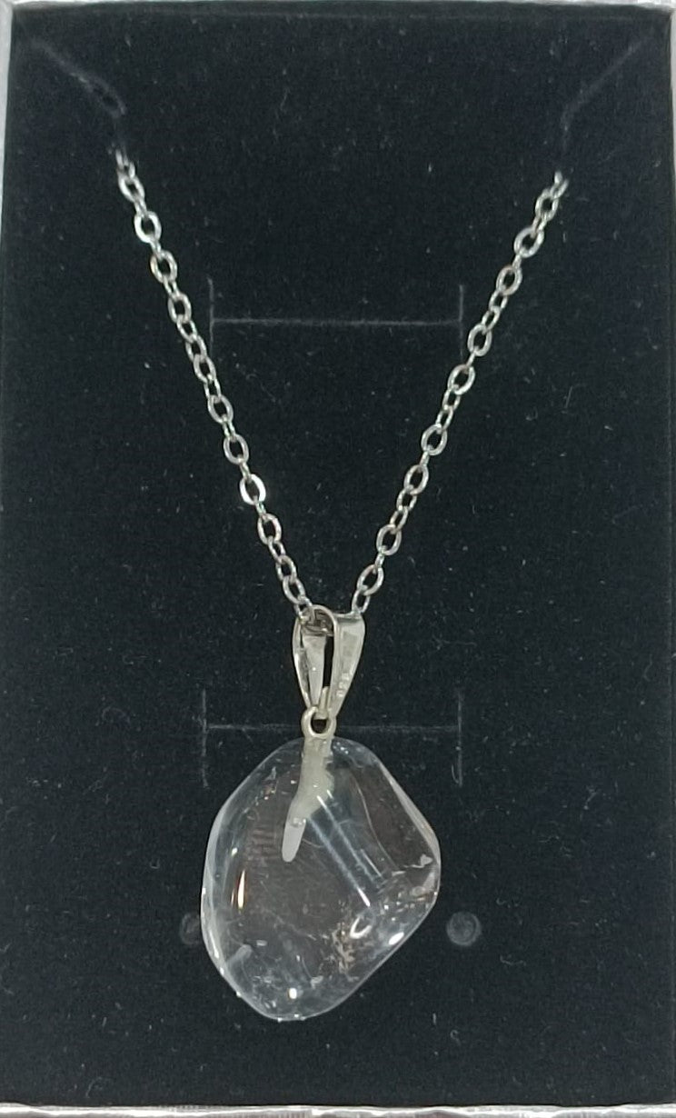 Colgante con anilla de plata variado pulido