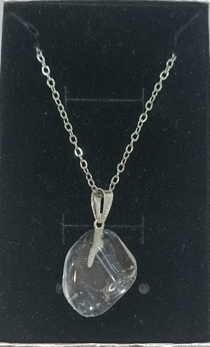 Colgante con anilla de plata variado pulido