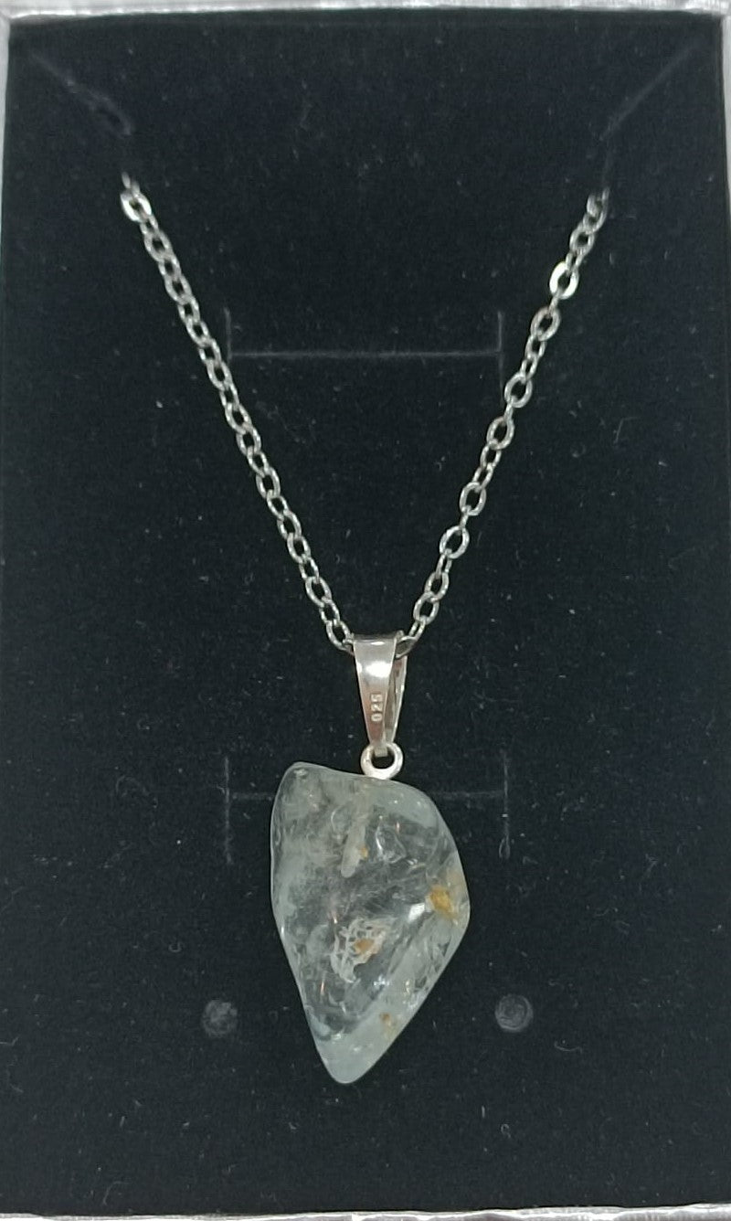 Colgante con anilla de plata variado pulido