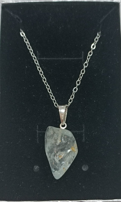 Colgante con anilla de plata variado pulido