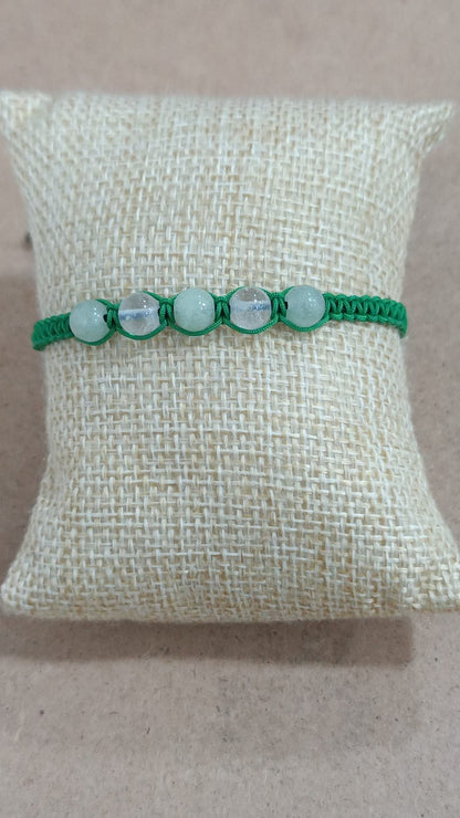 Pulseras de macramé y minerales (5 bolas)
