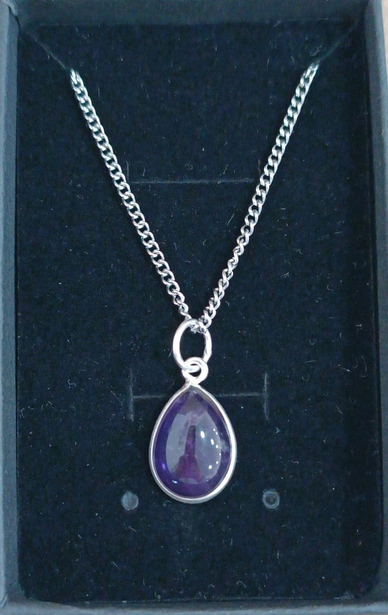 Colgante plata variado lágrima