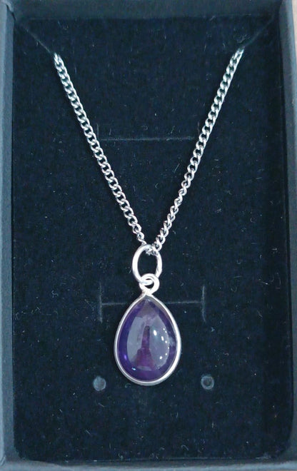Colgante plata variado lágrima