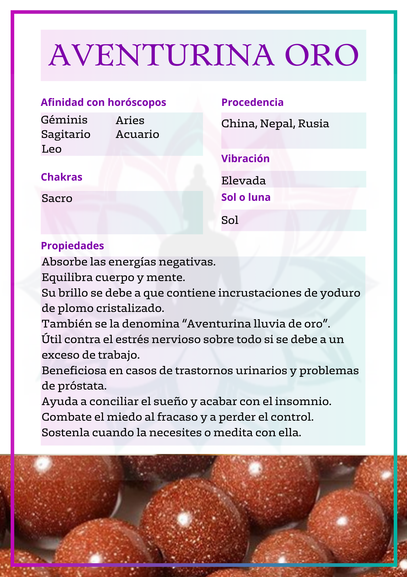 Canto rodado de Aventurina oro