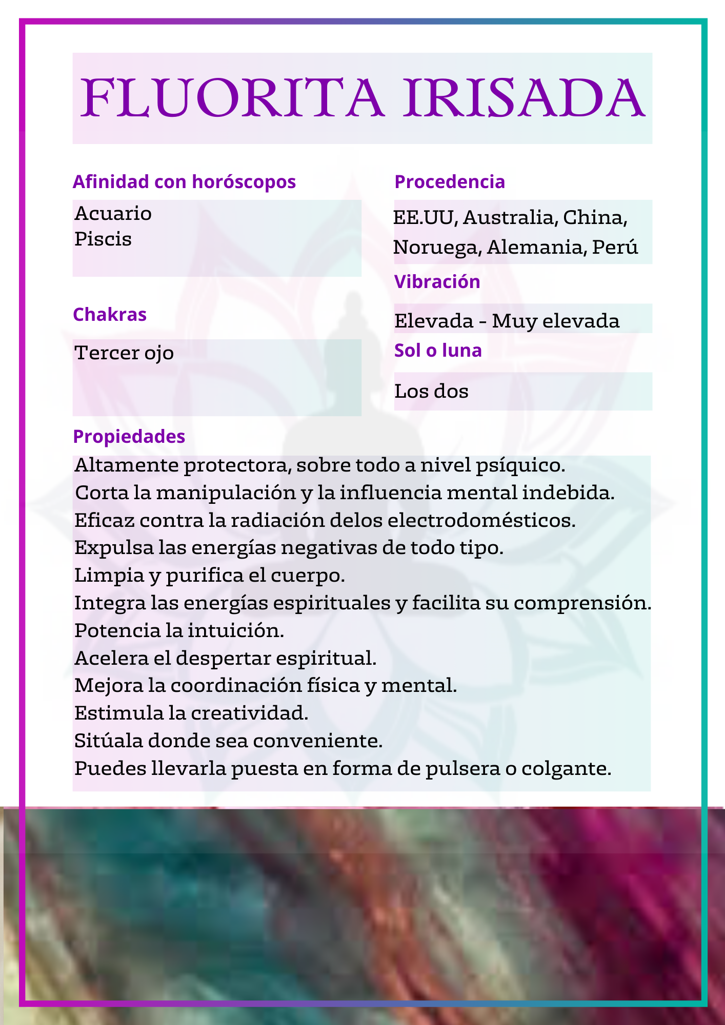 Corazón de Fluorita irisada