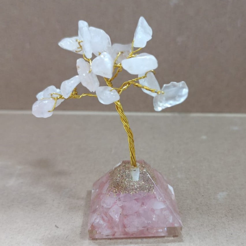 Pirámide de orgonita con Cuarzo rosa