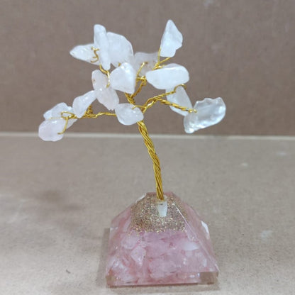 Pirámide de orgonita con Cuarzo rosa