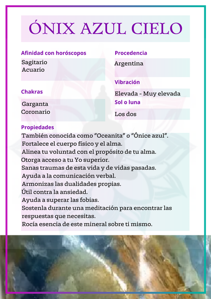 Canto rodado de Ónix azul cielo