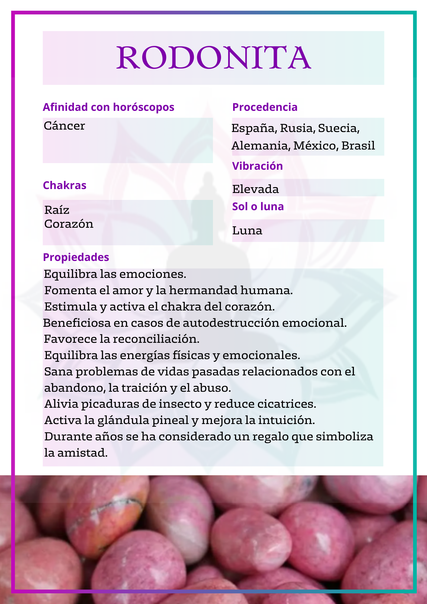 Canto rodado de Rodonita