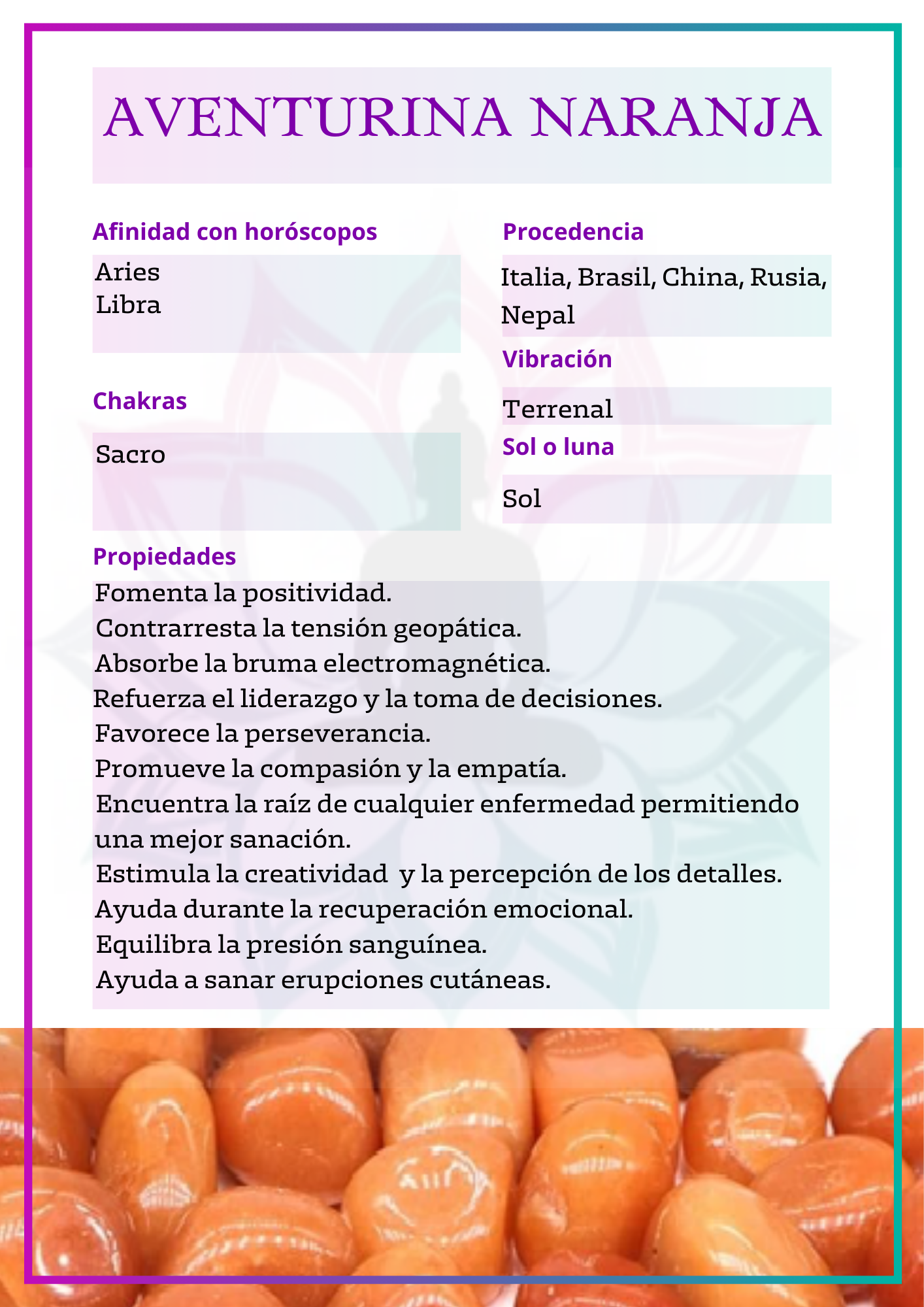 Canto rodado de Aventurina naranja