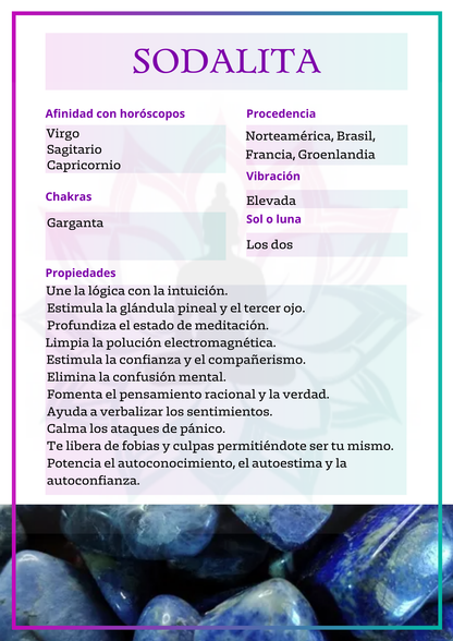 Canto rodado de Sodalita