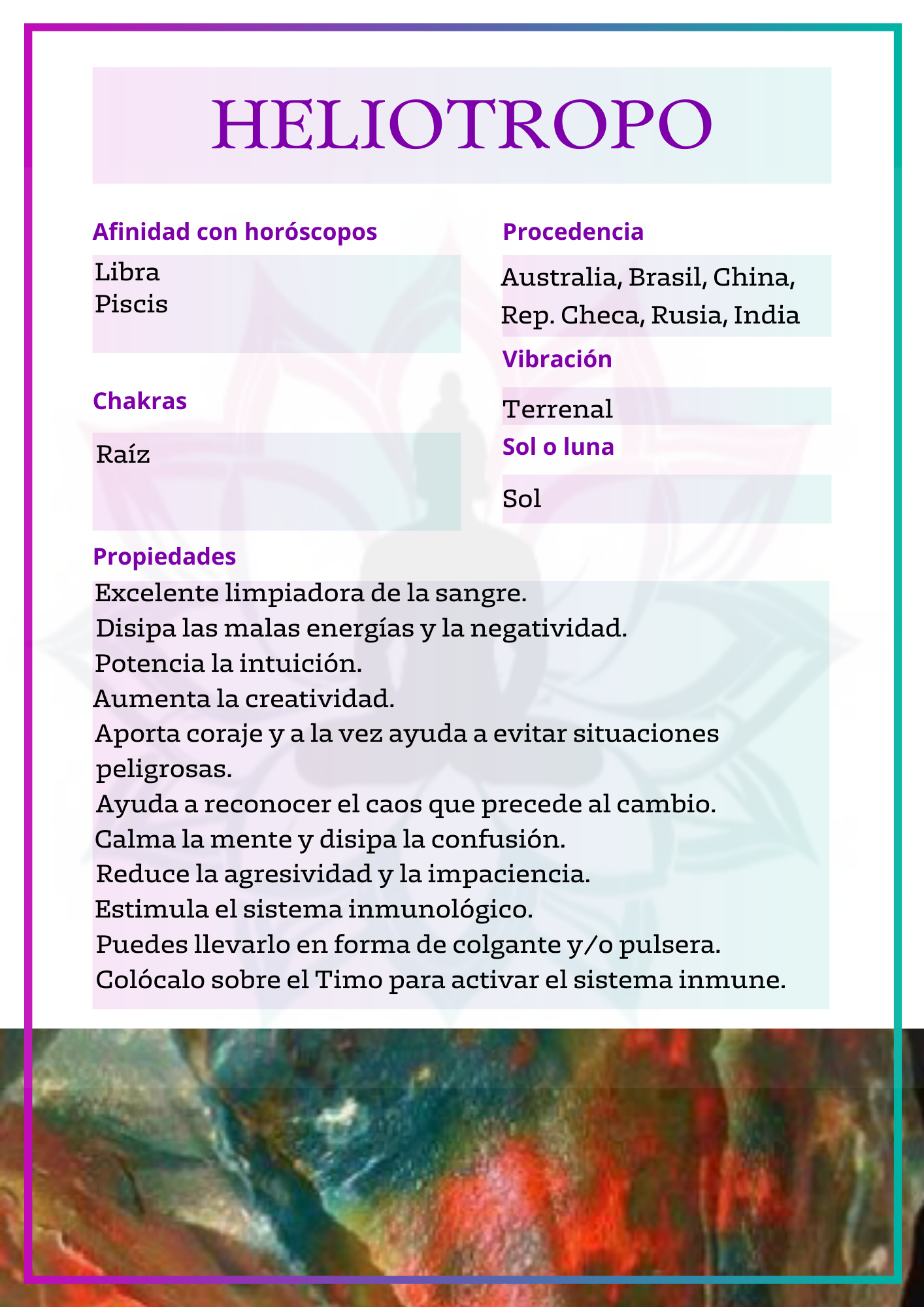 Canto rodado de Heliotropo (jaspe sanguíneo)