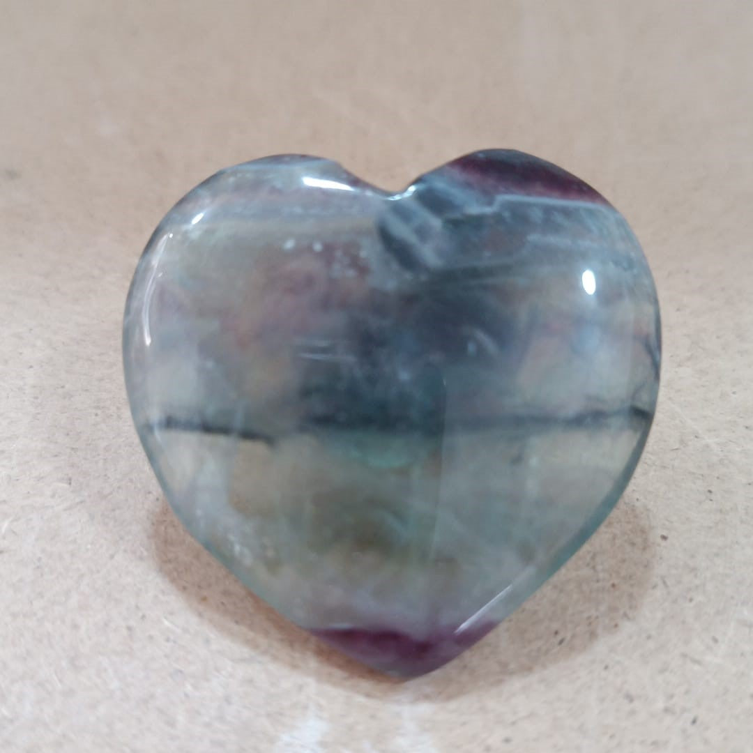 Corazón de Fluorita irisada