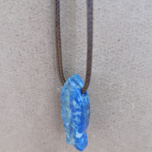 Colgante con agujero Lapislázuli pez