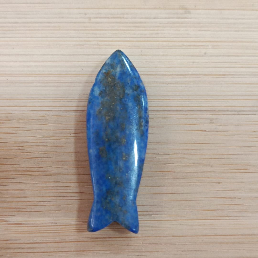Colgante con agujero Lapislázuli pez