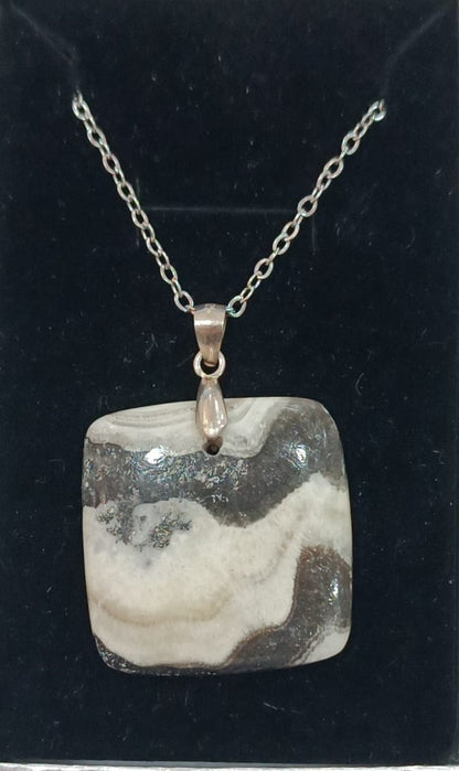 Colgante plata variado pulido plano