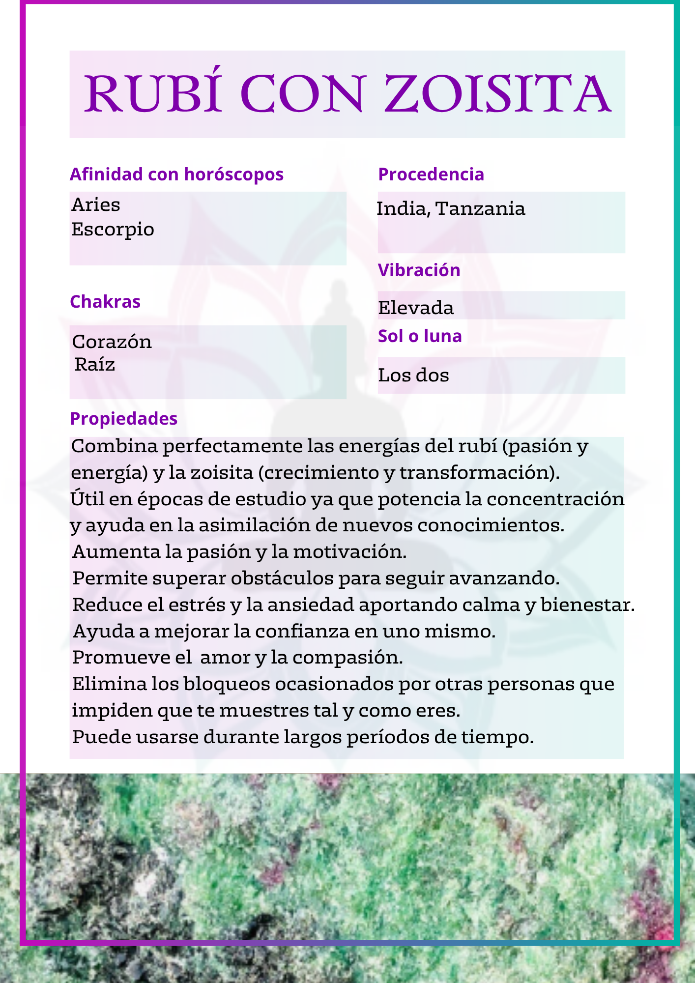 Generador de Rubí con Zoisita